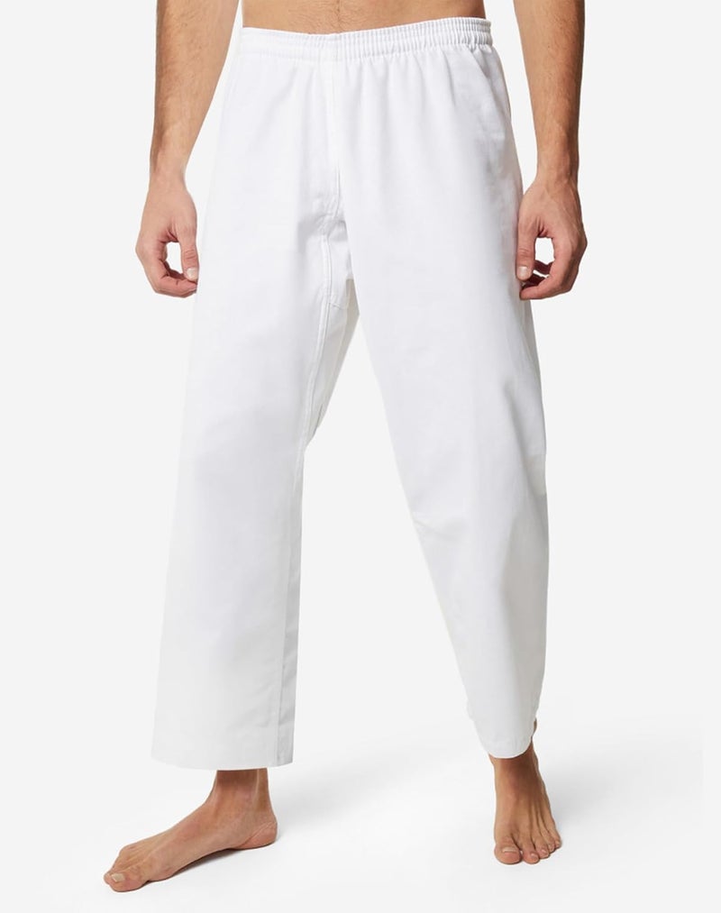 VKT Adult Kids Karate Pants Taekwondo Uniform White Gi Martial Arts Elastic Waist Trousers for Training or Competition - Image 1